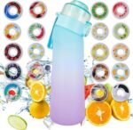 Air Scent Water Bottle with 12 Flavor Pods 650ML Fruit Fragrance Scented Water Cup BPA Free 0% Sugar For Fitness And Outdoor (Gradient Blue Bottle+12 pods in random flavors) - Image 2