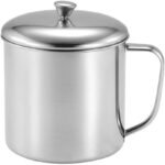 Amosfun Stainless Steel Mug with Lid and Handle 20Oz Coffee Tea Cup for Camping Outdoor and Everyday Use 6.1 X 4.7 Inches Microwave Safe Drinkware - Image 2