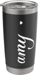 Amy Name Gift Women Girls Monogram Heart Stainless Steel Insulated Tumbler - Image 2