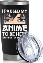 Anime Gifts For Anime Lovers - 20oz Anime Tumbler Double Wall Vacuum Insulated Stainless Steel Coffee Cups (Black, Style 4) - Image 2