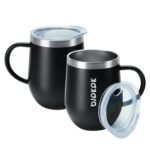 BJPKPK 2 pcs Insulated Coffee Mug, 12 oz Stainless Steel Insulated Coffee Tumbler with Lid for Hot Drinks & Cold Drinks-Black - Image 2