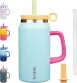 BJPKPK 50oz Insulated Tumbler with Handle Stainless Steel Travel Coffee Mug with Lid Reusable Large Water Bottle with Straw,Sky Blue - Image 2
