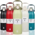 BJPKPK Insulated Water Bottles with Straw, 57 oz Sports Water Bottle with One-handed Opening Lid, BPA Free Leakproof Easy Carry Jugs, Flasks for Gym Sports Outdoors,Light Green - Image 2