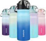 BJPKPK Water Bottle with Straw 18oz Insulated Water Bottles Reusable Stainless Steel Metal Thermal Flask with Leak Proof Lockable Lid and Carry Handle,Sky - Image 2
