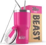 Beast 30 oz Tumbler Stainless Steel Vacuum Insulated Coffee Ice Cup Double Wall Travel Flask (Cupcake Pink) - Image 2