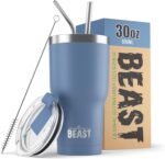 Beast 30 oz Tumbler Stainless Steel Vacuum Insulated Coffee Ice Cup Double Wall Travel Flask (Stormy Sky Blue) - Image 2