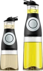 Belwares Oil and Vinegar Dispenser Set with Measuring Cup - 2 Glass Olive Oil Dispenser Bottles for Kitchen - Cooking Oil Bottle Set, Drip-Free Cruets for Salad Dressing, BPA-Free, Dishwasher Safe - Image 2