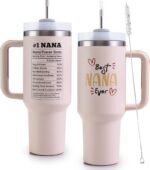 Best Nana Ever Tumbler with Handle 40oz Nana Gifts - Birthday Gifts for Grandma, Grandma Coffee Mug from Grandkids - World's Best Grandmother Gifts for Christmas Mother’s Day - Image 2