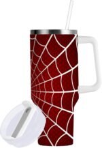 Boccsty Hockey Ball Ice Yellow Red Insulated Tumblers Reusable Stainless Steel Tumbler 40 oz Cup Coffee Travel Mug Water Bottle with Handle & Flip Straw for Home Office Car - Image 2