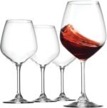 Bormioli Rocco 18oz Red Wine Glasses, Crystal Clear Star Glass, Laser Cut Rim For Wine Tasting, Elegant Party Drinking Glassware, Restaurant Quality (Set of 4) - Image 2