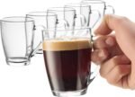 Bormioli Rocco Glass Coffee Mug Set, (6 Pack) 10¾ Ounce with Convenient Handle, Tea Glasses for Hot/Cold Beverages, Thermal Shock Resistant, Tempered Glass, for Cappuccino, Latte, Espresso, clear. - Image 2