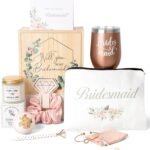 Bridesmaid Proposal Gifts Box, Will You Be My Bridesmaid Gift Wooden Box, Bachelorette Party Gift, 12 oz Stainless Steel Wine Tumbler Cup, Bride Tribe, Engagement Wedding Gifts - Image 2