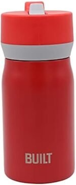 Built 12oz Double Wall Travel Cup with Straw Lid - Insulated Reusable Drinking Cup Keeps Drinks Hot for 6 Hours or Cold for 24 Hours - BPA Free, Leak Resistant, Stainless Steel Drinkware (Red) - Image 2
