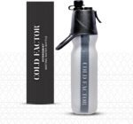 COLD FACTOR Insulated Water Bottle with Cooling Spray – Refillable Sport Bottle for Gym, Cycling, Fitness, and Outdoor Sports, Bike BPA Free, Reusable Design for Training and Travel, 20oz Black/White - Image 2