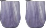 Cambridge Silversmiths 2 Pack of 12 oz Purple Geode Decal Stainless Steel Wine Tumblers - Image 2
