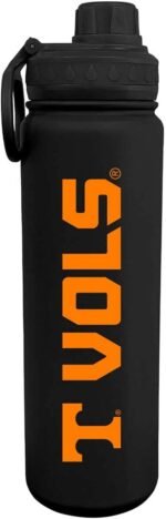 Campus Colors NCAA Stainless Steel Water Bottle - Twist on cap - 24 oz - Carry Clip - Keeps Your Drinks Hot or Cold for Hours (Tennessee Volunteers - Black) - Image 2