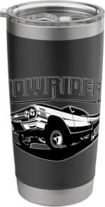 Chicano Cholo Low Rider Car Classic Mens Vintage Lowrider Stainless Steel Insulated Tumbler - Image 2