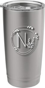 Classic Ivy Wreath Personalized Monogram with Initial "N" Stainless Steel Insulated Tumbler - Image 2