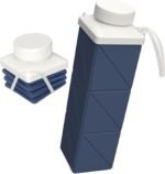 Collapsible Water Bottles 720ml 24.3oz, Foldable Portable Water Bottle, Lightweight Reusable Leakproof for Travel Camping Hiking Cycling Yoga Sports Outdoor School Office, 1 Pack, Dark Blue - Image 2