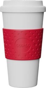 Copco Insulated Travel Mug, Coffee Cup with Lid, 16oz Tumbler, Double Wall To-Go Cup, for Travel, Office, School, Camping, BPA-Free Reusable Plastic, Acadia, Cherry Red - Image 2