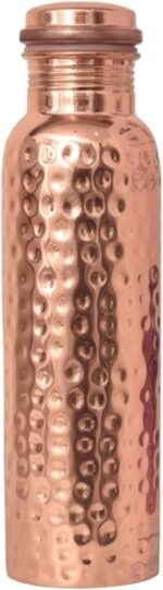 Copper Water Bottle - 34 Oz Extra Large - A Hammered Ayurvedic Pure Copper Vessel For Drinking - Drink More Water, Lower Your Sugar Intake And Enjoy The Health Benefits Immediately - Image 2