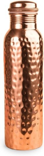 Copper Water Bottle for Drinking Leak Proof Hammered Design Eco Friendly Reusable Insulated Bottles (11 Inches) - Image 2