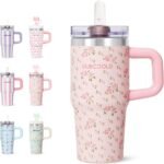 DLOCCOLD 16 oz Stainless Steel Tumbler with Lid and Straw, Double Wall Vacuum Insulated Travel Tumbler with Straw Cover Cap, Reusable Travel Coffee Mug, Cupholder Friendly, Leak Resistant - Image 2