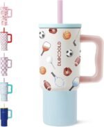 DLOCCOLD Kids 24 oz Tumbler with Handle and Silicone Straw Lid, Leakproof Insulated Tumbler with Spill Resistant Lid, Reusable Stainless Steel Tumbler Mug for Kid Boy Girl, Cupholder Friendly BPA Free - Image 2