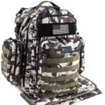 Dinictis Dad Diaper Bag, Mens Diaper Bag Backpack with Diaper Changing Mat, Military Diaper Backpack with Molle Webbing, Waterproof Pouch, Baby Wipes pocket, Insulated Bottle Pockets- Camo - Image 2