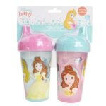 Disney Toddler Sipper Cups for Girls | 10 Ounce Princess Sipper Cup Pack of Two | Durable Blue Leak Proof Travel Water Bottle for Toddlers - Image 2