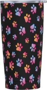 Dog Paw 20 OZ Stainless Steel Vacuum Insulated Tumblers Lids Travel Coffee Mug, Gifts For Sunflower Lovers, Sunflower Water Bottle, Mothers Day Christmas Gifts for Mom From Daughter - Image 2