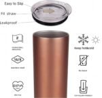 Double Wall 18/8 Stainless Steel Vacuum slim skinny tumbler with straw and lid, insulated travel mug keeping beverage cold and warm (black, 20oz) - Image 2