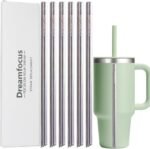 Dreamfocus Reusable Metal Straws Replacement Stainless Steel for Hydro Flask Travel Tumbler 32 oz 6-Pack - Image 2