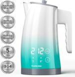 Electric Kettle with Temperature Control, 5 Preset Temps, 2H Keep Warm -1200W Quiet Water Boiler,Electric Tea Kettle with BPA-Free, Digital Cool-Touch, Rotating Base for Home,Office(Blue Gradient) - Image 2