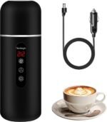 Electric Travel Kettle,12V/24V Car Coffee Warmer Kettle,Portable Hot Water Boiler,Small Hot Water Heater with Built-in Magnetic Induction Stirring - Image 2