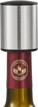 Elegant Wine Bottle Stoppers by ELMWAY, Stainless Steel Vacuum Wine Stoppers, Reusable Wine Preserver, Wine Corks Keep Fresh, Best Gifts for Wine Lovers for christmas gifts - Silver - Image 2