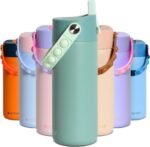 Elemental Insulated Kids Water Bottle, Stainless Steel Water Bottle with Straw Lid & Pop-It Handle, Leak-Proof Water Bottles for School, Boys or Girls, Travelling and Sports, 18oz - Sage - Image 2