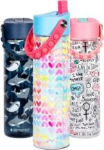 Elemental Splash Water Bottle with Straw - BPA-Free Tritan Plastic Reusable Water Bottle with Pop It Strap - Ideal for Travel, Gym and Sports - Leak Proof when Spout is Closed - 26oz - Rainbow Heart - Image 2