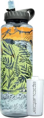 Epic Water Filters Nalgene OG Water Bottle with Filter, USA Made, BPA Free, Removes 99.99% Tap Water Contaminants, Forever Chemicals, GA 2030 Art, 48 oz - Image 2
