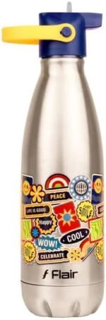 FLAIR Cola Crush 500 ml Stainless Steel Insulated Water Bottle with Sipper Cap | BPA-Free Bottle with Straw for Kids & Adults | Perfect for Travel, Gym & Sports (COOL DUDE) - Image 2