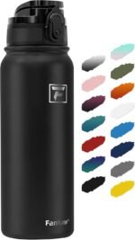 Fanhaw 20 oz Insulated Stainless Steel Water Bottle with Anti-Dust Chug Lid, Leakproof Vacuum Metal Bottle for Kids, Women & Men (Black) - Image 2