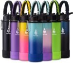 Farsea Insulated Water Bottle With Paracord Handle, Protective Boot and 2 Lids (Straw Lid & Spout Lid), Stainless Steel Water Bottle Wide Mouth, Double Wall Sweat-Proof BPA-Free, 24 oz - Image 2