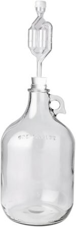 FastRack 1 Gallon Glass Jug with #6.5 Rubber Bungs & Twin Bubble Airlocks – Fermentation Jars for Home Brewing, Clear Glass Fermenter Containers for Liquid Fermentation - Image 2