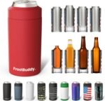 Frost Buddy Universal Buddy Can Cooler - Fits All - For Regular 12 & 16 oz or Slim-Size Bottles - Insulated Double-Walled Stainless Steel (Crimson) - Image 2