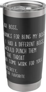 Funny Dear Boss Appreciation Day World Best Boss Ever Coffee Stainless Steel Insulated Tumbler - Image 2