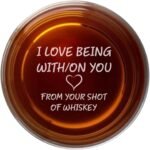 Funny Sexy Engraved Whiskey Glass Perfect Father’s Day Anniversary or Christmas Gift for Husband Wife Boyfriend Girlfriend Romantic Wedding or Engagement Gift 'I Love Being With/On You' Whiskey Glass - Image 2