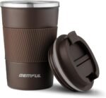 GEMFUL Coffee Travel Mug Insulated Travel Coffee Mug Tumbler To Go with Lid 13 oz Stainless Steel Spill Proof Leak Proof for Hot Cold Drinks Women Men (Brown) - Image 2