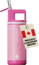 GROSCHE Alpine Flip n' Sip 16oz Insulated Kids Water Bottle - Stainless Steel, Leakproof Flask with Straw - Perfect for Gym, Travel & Outdoor Use - Keeps Water Cold upto 60 hrs - Flamingo Pink - Image 2