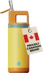 GROSCHE Alpine Flip n' Sip 16oz Insulated Kids Water Bottle - Stainless Steel, Leakproof Flask with Straw - Perfect for Gym, Travel & Outdoor Use - Keeps Water Cold upto 60 hrs - Sandcastle Yellow - Image 2