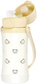GROSMIMI Slow Flow Toddler Tumbler Water Bottle BPA Free 10 oz. (Stainless Steel, Bear) - Image 2